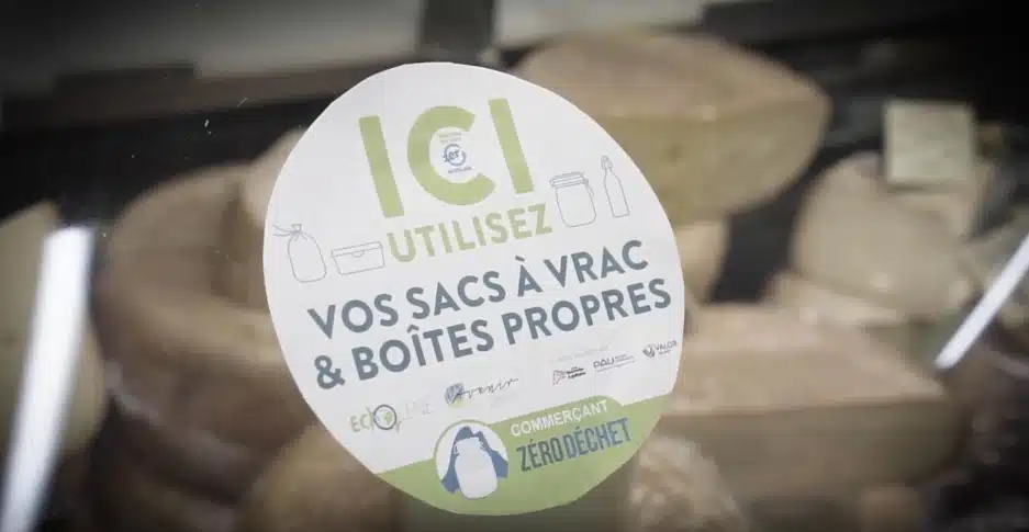autocollant zero waste france commerce