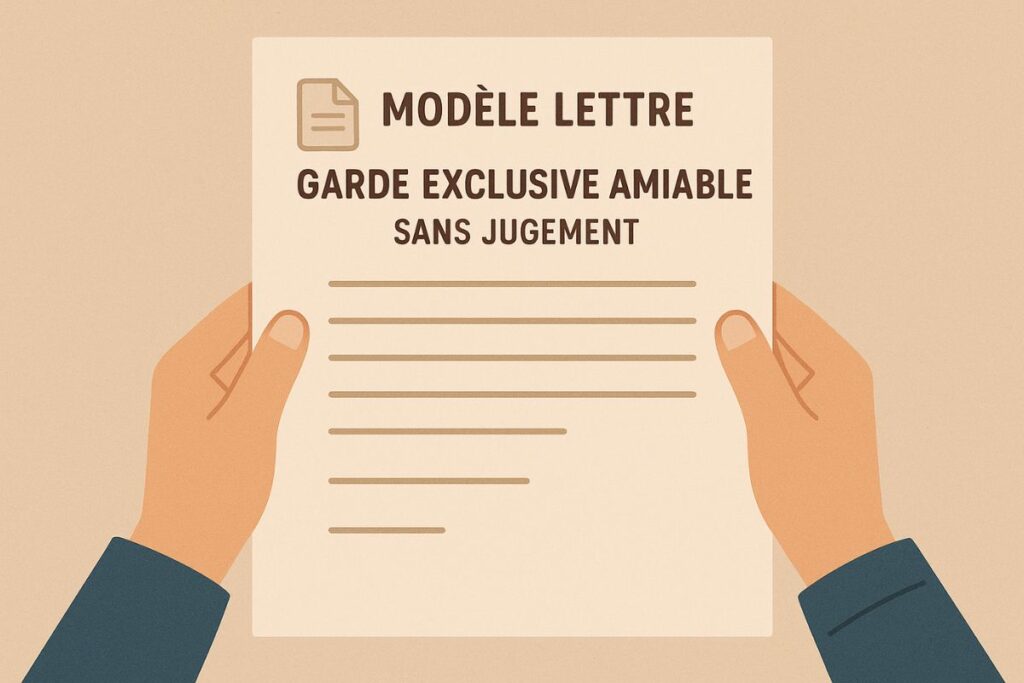exemple de lettre pour une garde exclusive amiable réussie