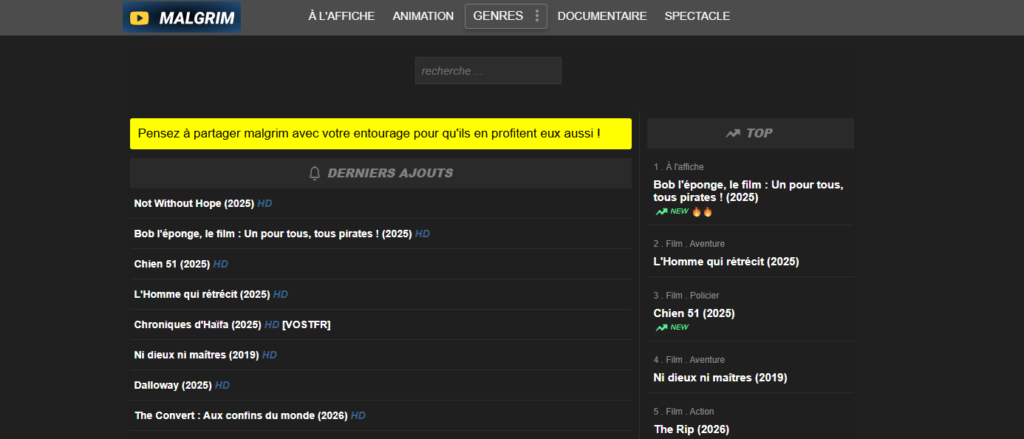 Nouvelle adresse Malgrim