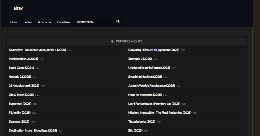 adresse actuelle d'Alrav