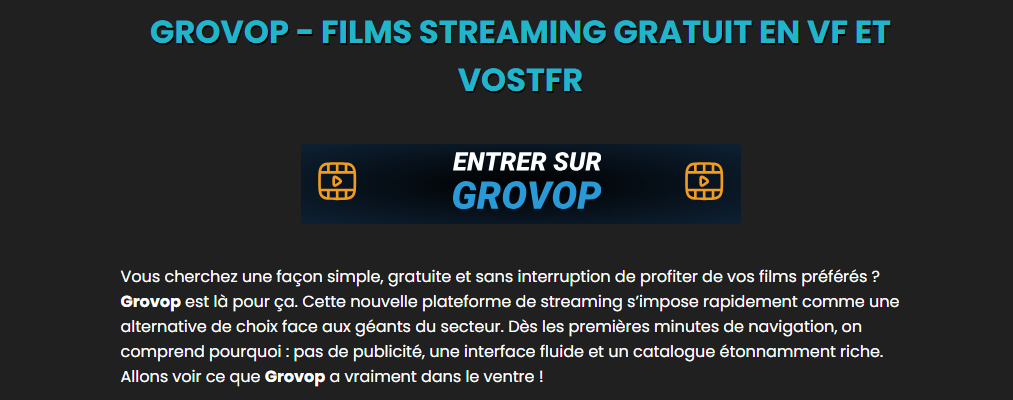 Grovop nouvelle adresse