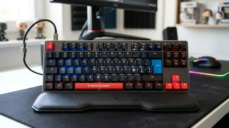 Clavier gaming Tryhard Gear français, touches personnalisées, design moderne et performant
