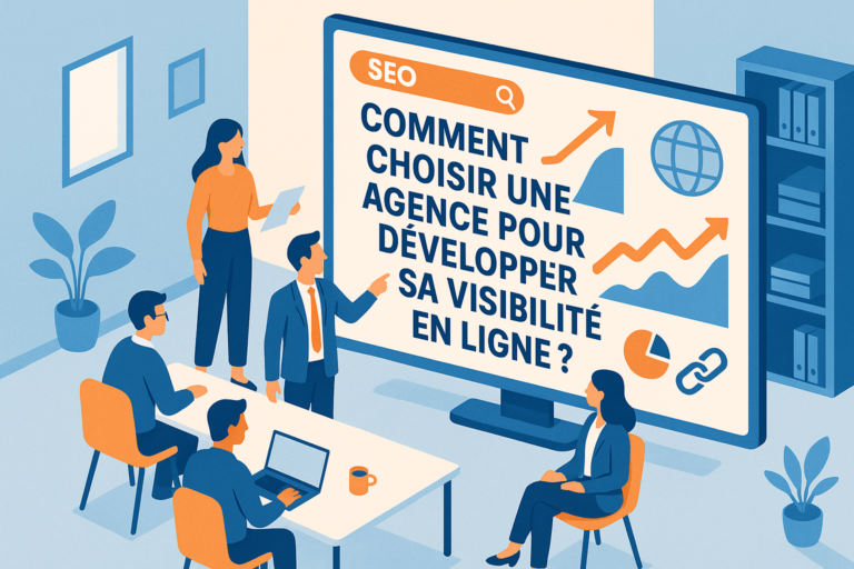 Illustration expliquant comment choisir une agence digitale pour développer sa visibilité en ligne