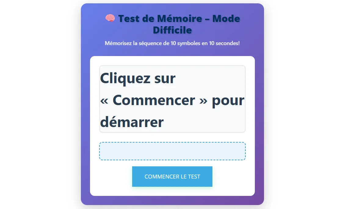 Découvrir le fonctionnement du test mémoire de la plateforme apprendre-vite-et-bien.com